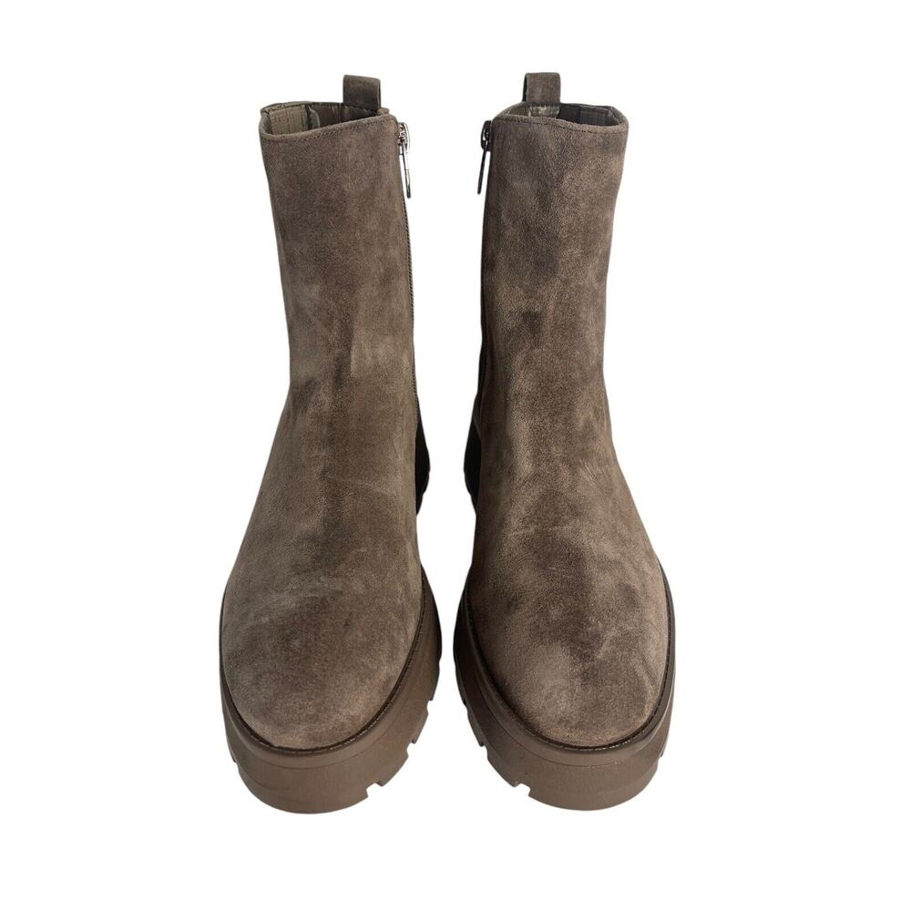 Vince Camuto Neframes Dark Taupe Leather Chelsea Boot Round Toe Size 8 M NWOB - Picture 3 of 10